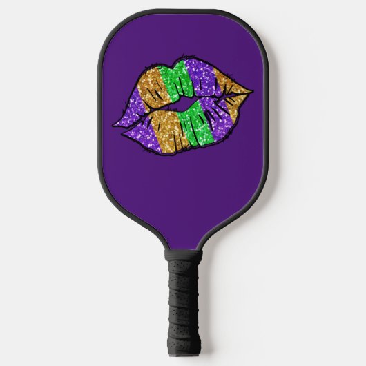 Mardi Gras Kiss Pickleball Racket (Voorkant)