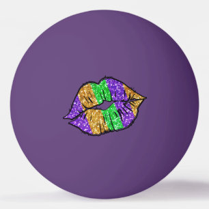 Mardi Gras Kiss Ping Pong Ball