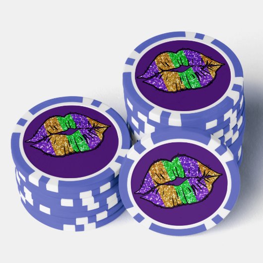 Mardi Gras Kiss Poker Chips (Opstapeling)
