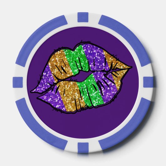 Mardi Gras Kiss Poker Chips (Voorkant)