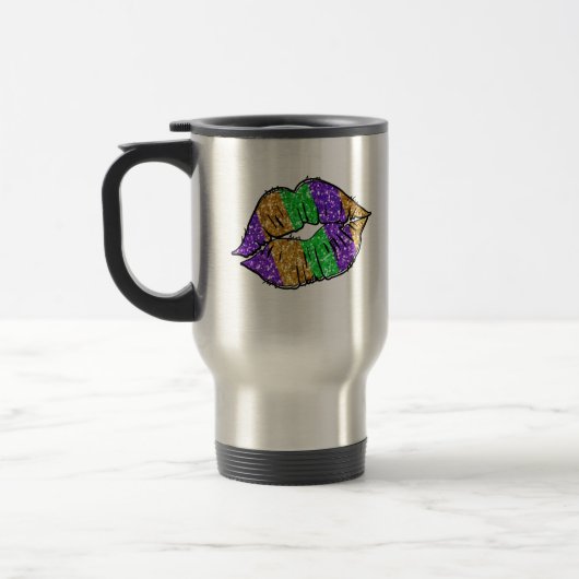 Mardi Gras Kiss Travel Mug Reisbeker (Links)