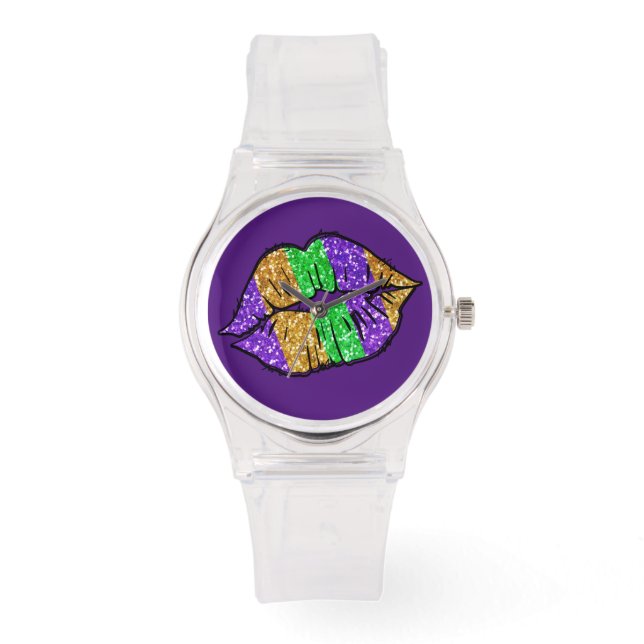 Mardi Gras Kiss Watch Horloge (Voorkant)