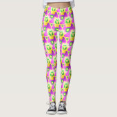 Mardi Gras Kleuren Abstract patroon Leggings (Voorkant)