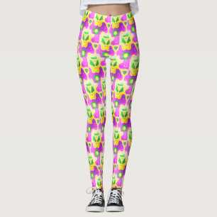 Mardi Gras Kleuren Abstract patroon Leggings