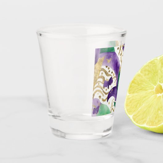Mardi gras kleuren Koeler Shot Glas (Links)