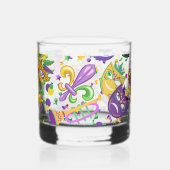 Mardi gras kleuren whisky glas (Achterkant)