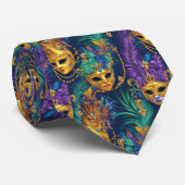 Mardi Gras Kleurenmaskers Stropdas (Opgerold)