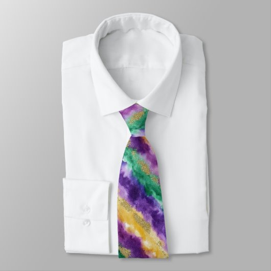 Mardi Gras Kleurpatroon Stropdas (Gebonden)