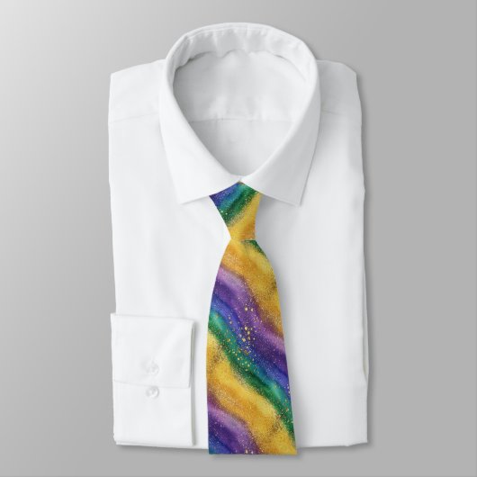 Mardi Gras Kleurpatroon Stropdas (Gebonden)