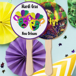 Mardi Gras Kleurrijke Party Favor Hand Fan Handwaaier