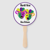 Mardi Gras Kleurrijke Party Favor Hand Fan Handwaaier (Voorkant)