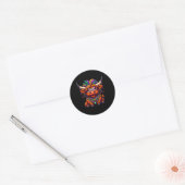 Mardi Gras Koe met kostuumkralen Ronde Sticker (Envelop)