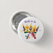 Mardi Gras Koning Kroon Oom-wordende Ronde Button 3,2 Cm (Voorkant /achterkant)