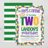 Mardi Gras Koning Tweede Uitnodiging Verjaardag (Voorkant / Achterkant)