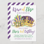 Mardi Gras Koning Tweede Uitnodiging Verjaardag (Voorkant / Achterkant)