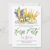 Mardi Gras Koningen Party Uitnodiging (Voorkant)