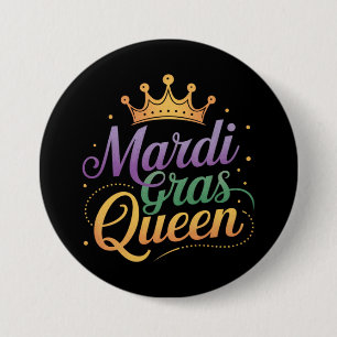 Mardi Gras Koningin Optocht Kostuum Feest Ronde Button 7,6 Cm