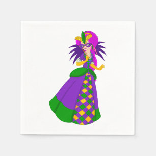 Mardi Gras Koningin Papieren Servetten