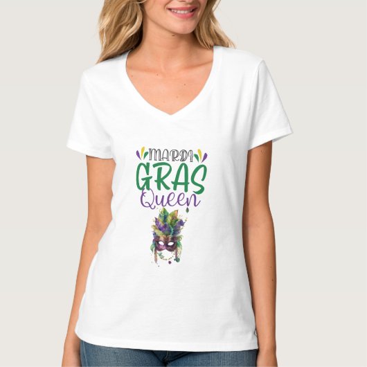 Mardi Gras Koningin T-Shirt (Voorkant)