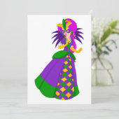 Mardi Gras Koningin Uitnodigingen (Staand voorkant)