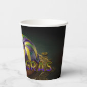 Mardi Gras koningstaart met kroon Papieren Bekers (Achterkant)