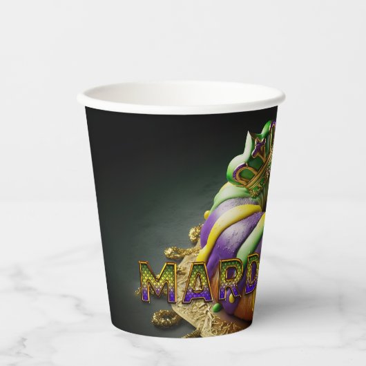 Mardi Gras koningstaart met kroon Papieren Bekers (Voorkant)