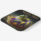 Mardi Gras koningstaart met kroon Papieren Bordje (Gebogen)