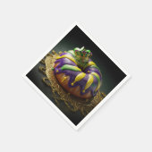 Mardi Gras koningstaart met kroon Servet (Hoek)