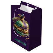 Mardi Gras Koninklijke Macaron Medium Cadeauzakje (Voorkant Gekanteld)