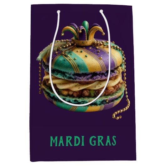 Mardi Gras Koninklijke Macaron Medium Cadeauzakje (Voorkant)