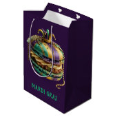 Mardi Gras Koninklijke Macaron Medium Cadeauzakje (Achterkant Gekanteld)