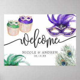 Mardi Gras Koppel Bruiloft Feest Poster