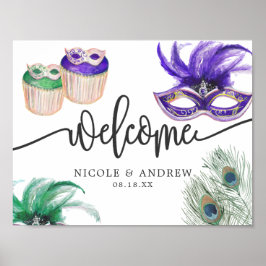 Mardi Gras Koppel Bruiloft Feest Poster