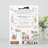 Mardi Gras Koppel Bruiloft Feest Uitnodiging (Staand voorkant)