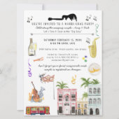 Mardi Gras Koppel Bruiloft Feest Uitnodiging (Voorkant)