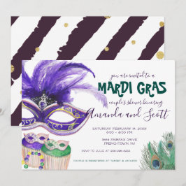 Mardi Gras Koppel Bruiloftsfeest Kaart