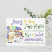 Mardi Gras Koppels Douche Uitnodiging (Staand voorkant)