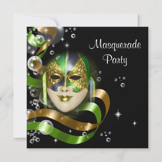 Mardi Gras kostuum mask PERSONALIZE Kaart (Voorkant)