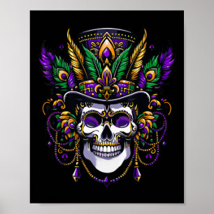 Mardi Gras kostuum Suiker Schedel Carnaval Party Poster