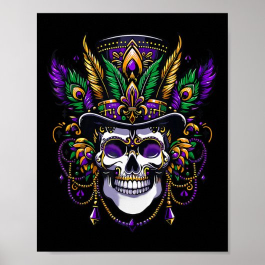 Mardi Gras kostuum Suiker Schedel Carnaval Party Poster (Voorkant)