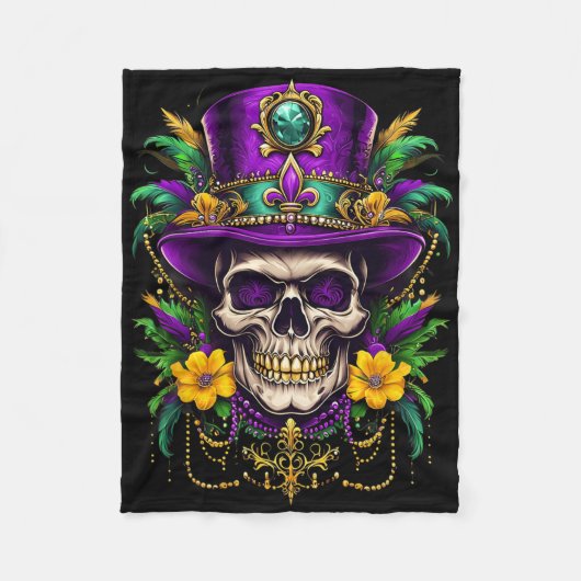Mardi Gras Kostuum Suiker Skull Carnaval Feest Man Fleece Deken (Voorkant)
