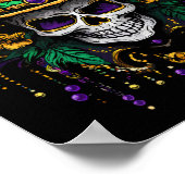 Mardi Gras Kostuum Suiker Skull Carnaval Feest Man Poster (Hoek)