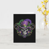 Mardi Gras Kostuum Suikerschedel Carnaval Hallowee Kaart (Gele Bloem)