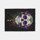 Mardi Gras Kostuum Suikerschedel Carnaval New Orle Fleece Deken (Voorkant (Horizontaal))