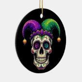 Mardi Gras Kostuum Suikerschedel Carnaval New Orle Keramisch Ornament (Rechts)