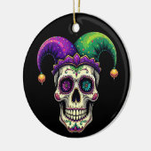 Mardi Gras Kostuum Suikerschedel Carnaval New Orle Keramisch Ornament (Links)