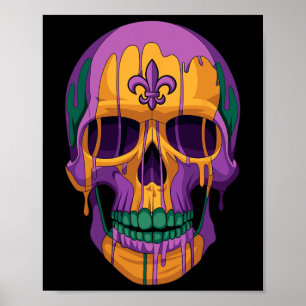 Mardi Gras Kostuum Suikerschedel Carnaval New Orle Poster