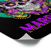 Mardi Gras Kostuum Suikerschedel Carnaval New Orle Poster (Hoek)