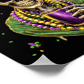 Mardi Gras Kostuum Suikerschedel Carnaval New Orle Poster (Hoek)