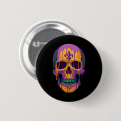 Mardi Gras Kostuum Suikerschedel Carnaval New Orle Ronde Button 5,7 Cm (Voorkant /achterkant)